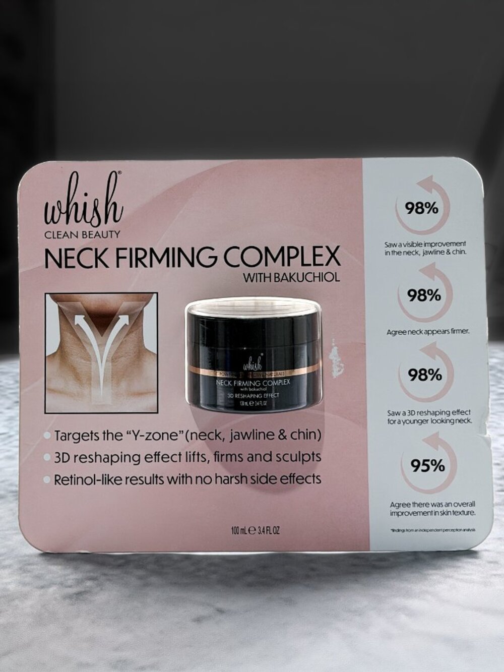 Whish Neck Firming Complex Cream with Bakuchiol 3.4 fl oz Retinol Alt SEALED NEW